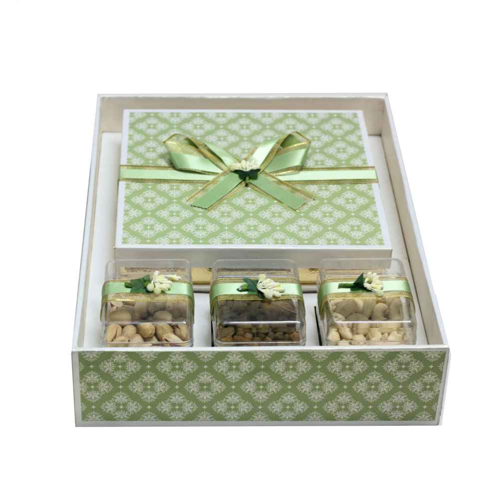 Dry Fruits Gift Box (Premium 3 Jar) Green