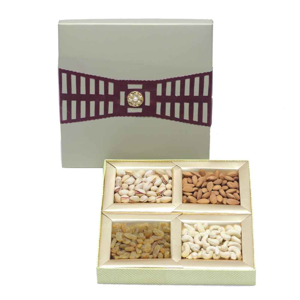 Dry Fruits Gift Box (Medium Square) Sage