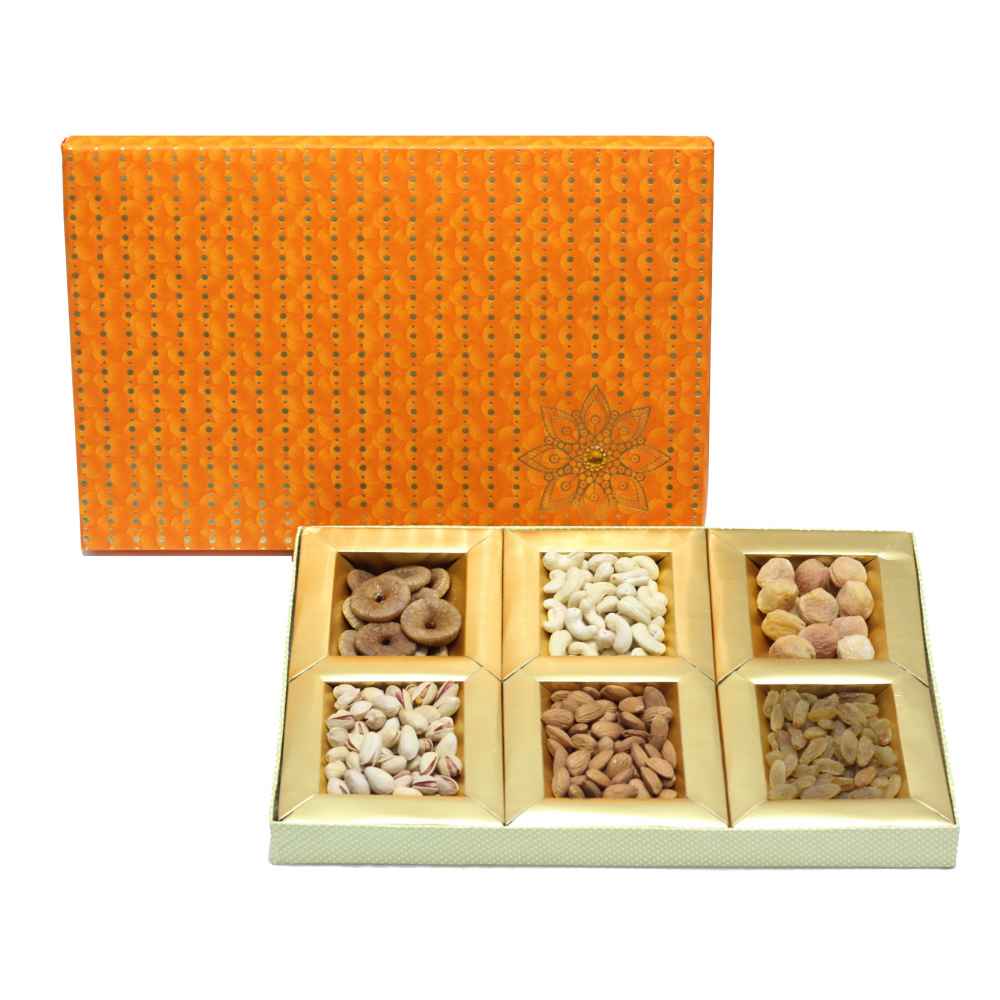 Dry Fruits Gift Box (Large Rectangular) Orange