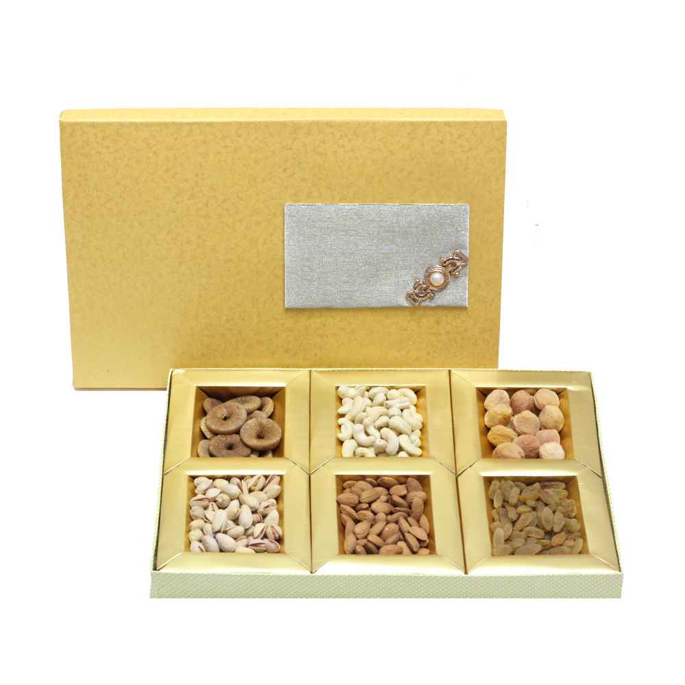 Dry Fruits Gift Box (Large Rectangular) Yellow