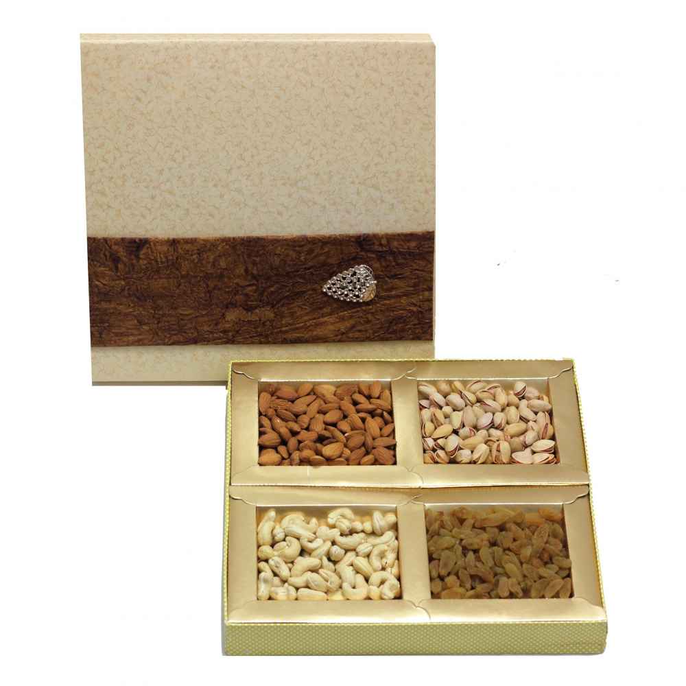 Dry Fruits Gift Box (Large Square) Winter Hazelnut Brown