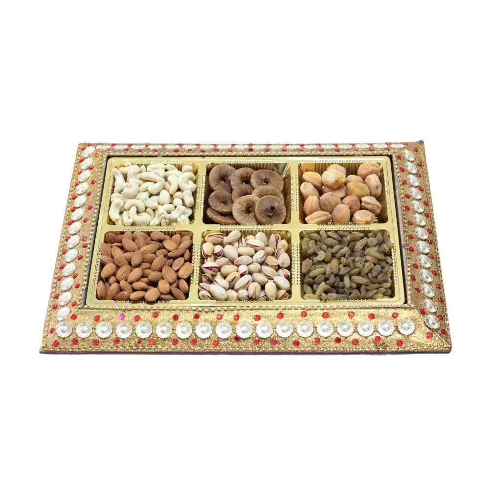 Dry Fruits Gift Box (Open Tray) Gold