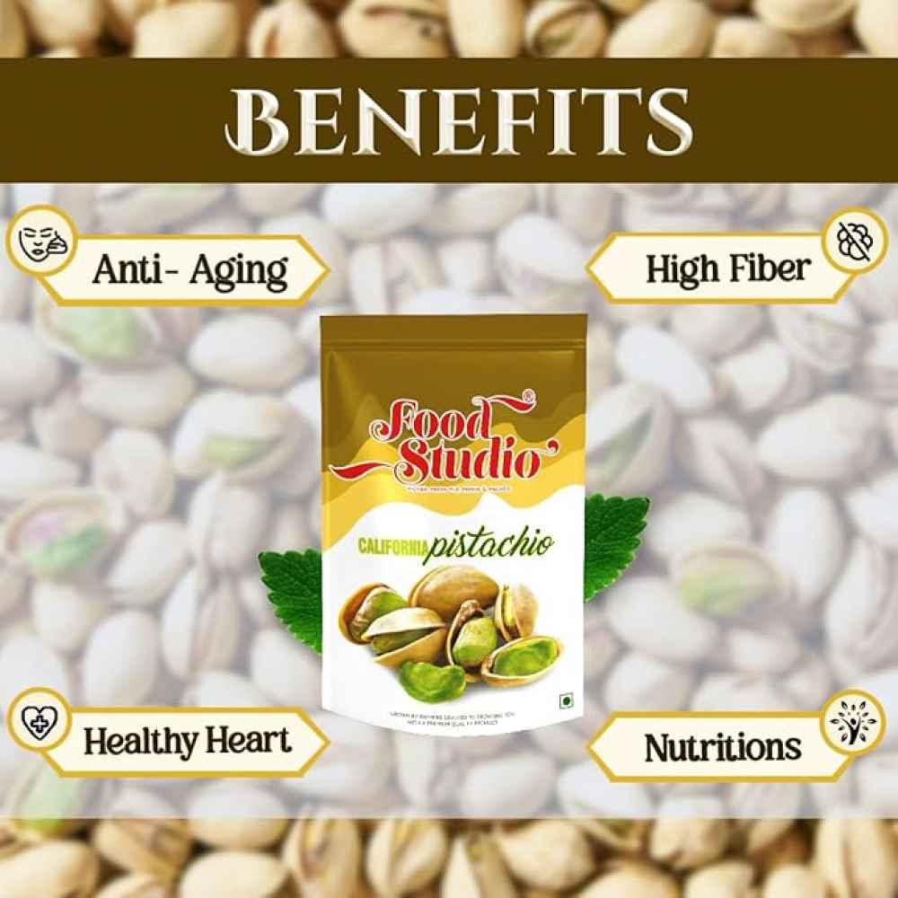 Food Studio Premium California Roasted & Salted Pistachios Yellow Pouch