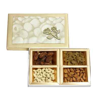 Dry Fruits Gift Box (Small Rectangular) White Gold
