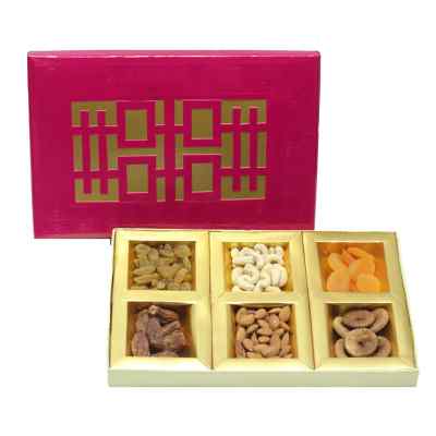Dry Fruits Gift Box (Medium Rectangular) Magenta