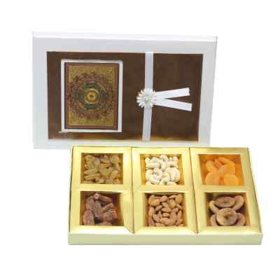 Dry Fruits Gift Box (Medium Rectangular) White Brown