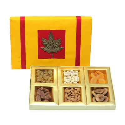 Dry Fruits Gift Box (Medium Rectangular) Yellow Red