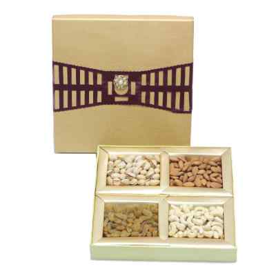 Dry Fruits Gift Box (Medium Square) Gold