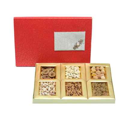 Dry Fruits Gift Box (Large Rectangular) Red