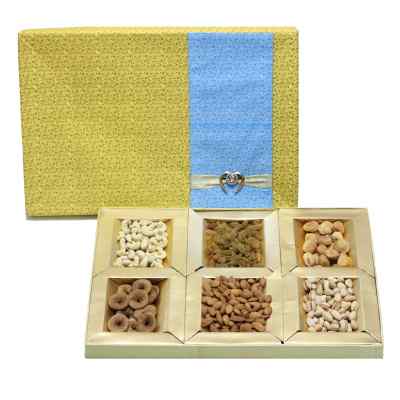 Dry Fruits Gift Box (Jumbo) Mustard Blue