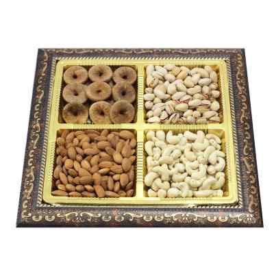 Dry Fruits Gift Box (Open Tray) Brown Gold