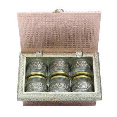 Dry Fruits Gift Box (Premium 6 Jar Metal Box) Rose Gold
