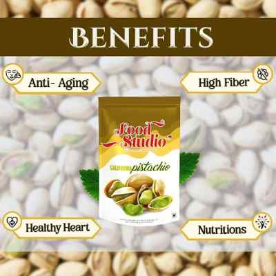 Food Studio Premium California Roasted & Salted Pistachios Yellow Pouch Food Studio Premium California Roasted & Salted Pistachios Yellow Pouch