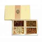 Dry Fruits Gift Box (Small Rectangular) Cream Gold Prints
