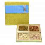 Dry Fruits Gift Box (Large Square) Mustard Blue